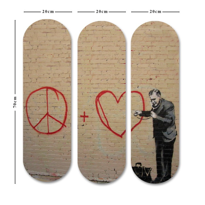 Wallity Cuadro Decorativo de MDF Multicolor (3 Piezas)